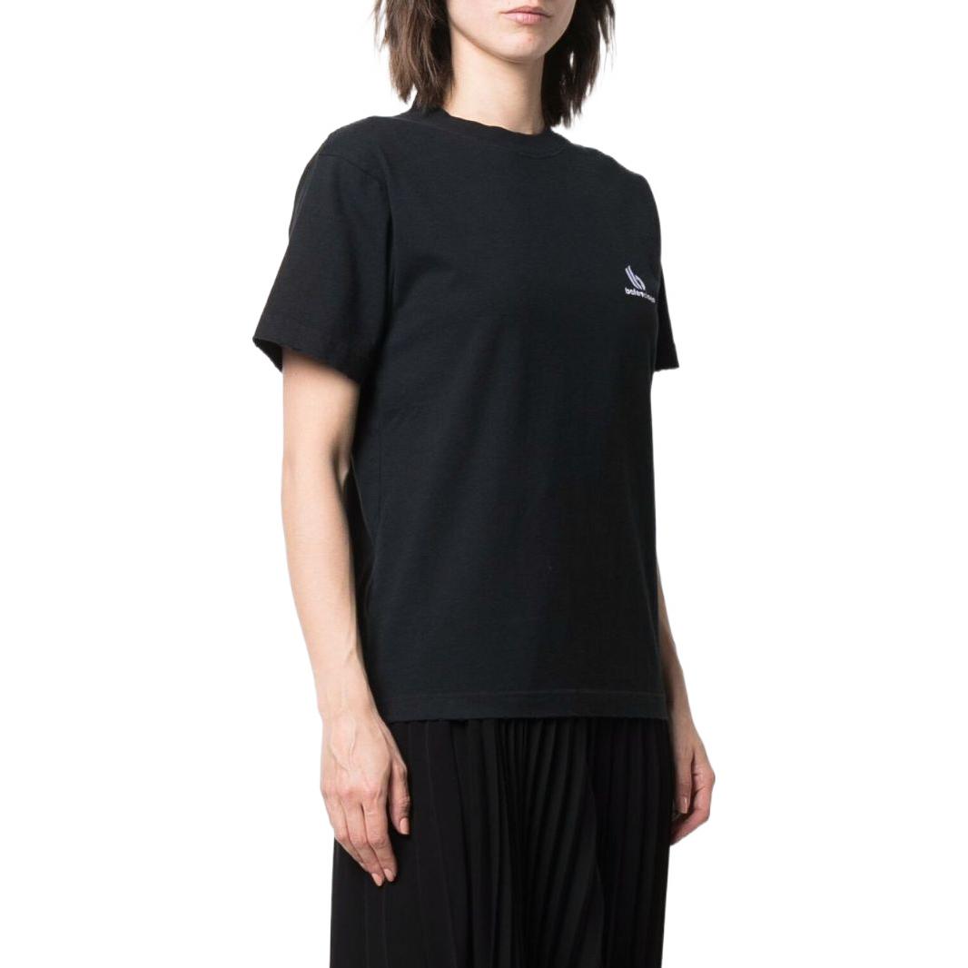 Женская футболка Balenciaga Logo T (черная) — фото 4