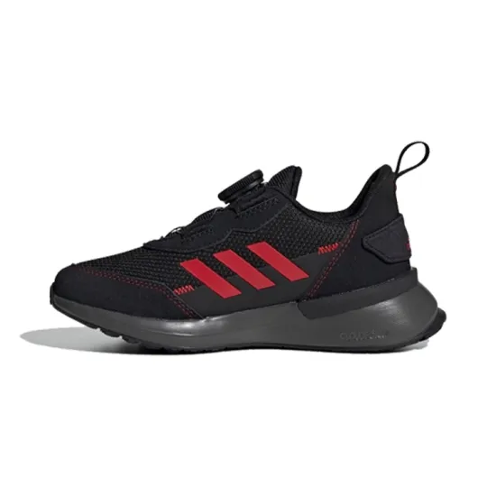 Adidas Rapidarun Boa Cushioning Low Top Kids' Running Shoes Black Red Children Aged 3 7 Years Old