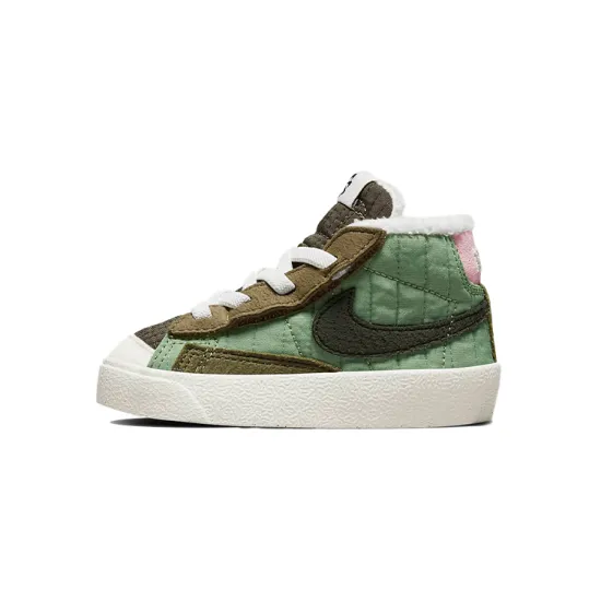 Nike Blazer '77 Mid-Top Skateboard Shoes Green Brown Infant And Toddler