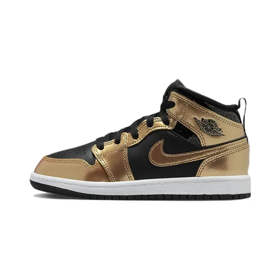 Jordan 1 Mid SE Metallic Gold Black PS