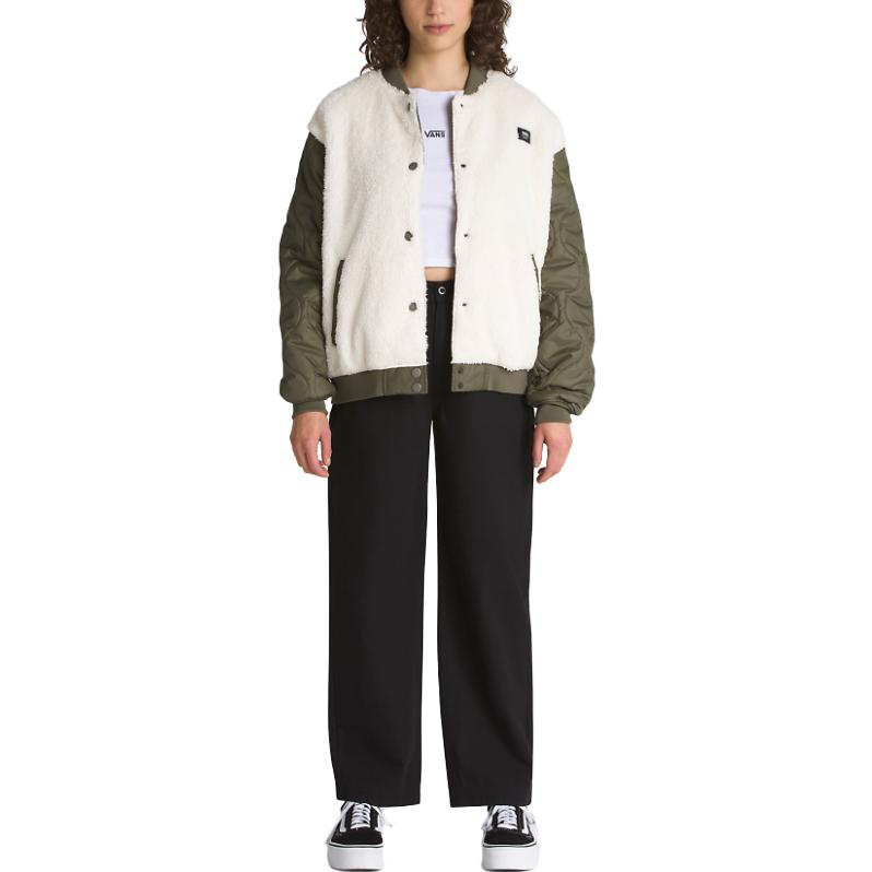 Женская куртка Vans Kasia Bomber Jacket (бело-зеленая) — фото 4