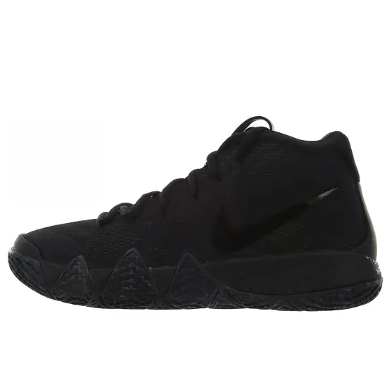 Nike Kyrie 4 'Triple Black' Kyrie 4 Slip Resistant Cushioning Mid Top Performance Basketball Shoes Black Teenagers