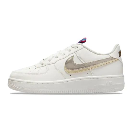 Nike Air Force 1 LV8 Double Swoosh Silver Gold GS