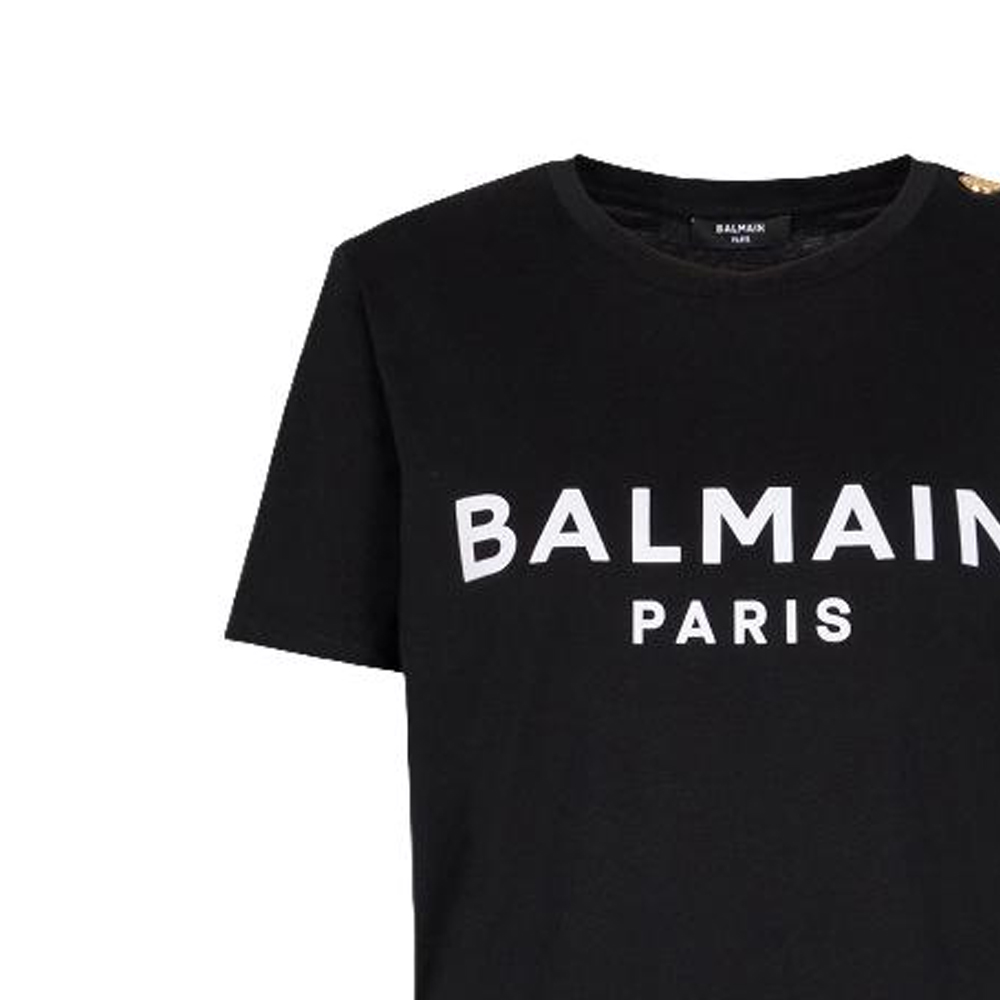 Женская футболка BALMAIN (черная) — Черный — фото 5