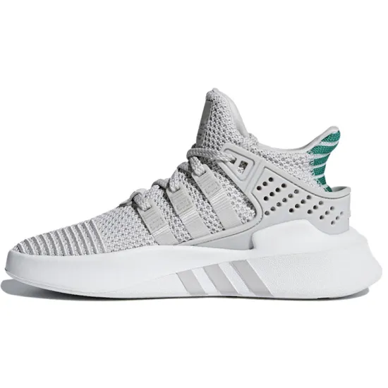 Adidas Originals Eqt Bask Adv J Cushioning Wear Resistant Balance Mid Top Kids Lifestyle Shoes Gray Green Teenagers