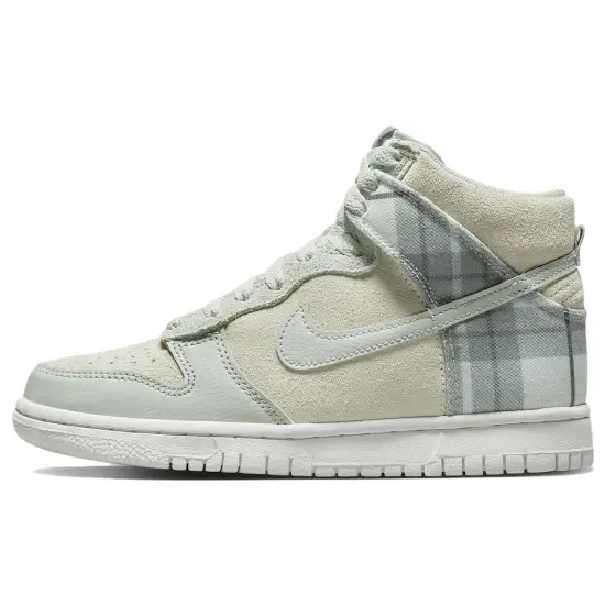 Nike Dunk High SE Tartan Plaid White Light Green GS