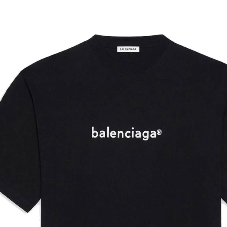 Женская футболка Balenciaga с буквенным принтом (черная) — фото 4