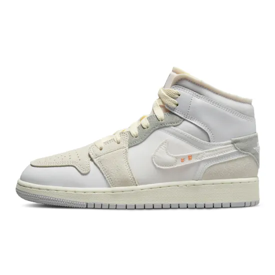 Jordan 1 Mid SE Craft Inside Out White Grey GS