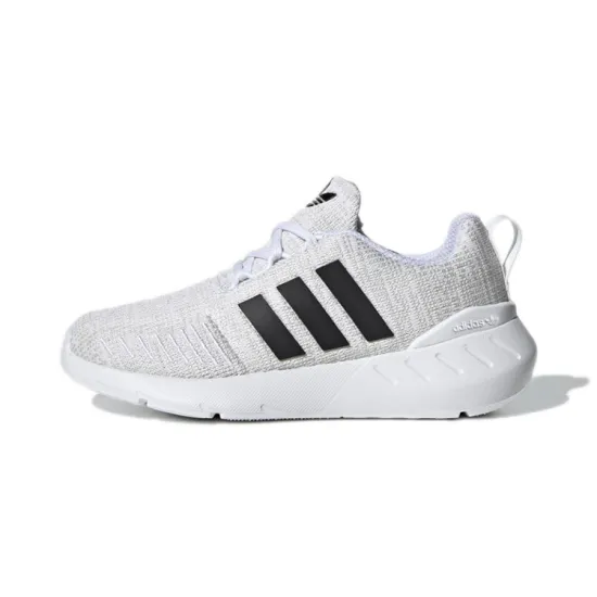 Adidas Originals Swift Run 22 Wear-Resistant Low-Top Kids' Running Shoes White Black Children Aged 3-7 Years Old