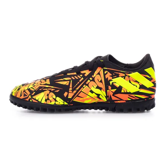 Adidas Messi Messi .4 TF Cushioning Wear-Resistant Low-Top Kids' Soccer Shoes Yellow Black Kids'