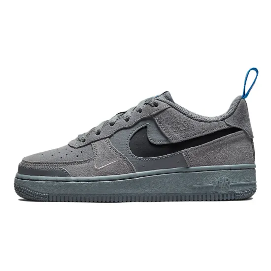 Nike Air Force 1 Low Cut Out Swoosh Smoke Grey GS