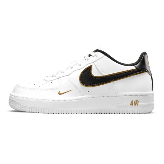 Nike Air Force 1 Low '07 LV8 Double Swoosh White Metallic Gold GS