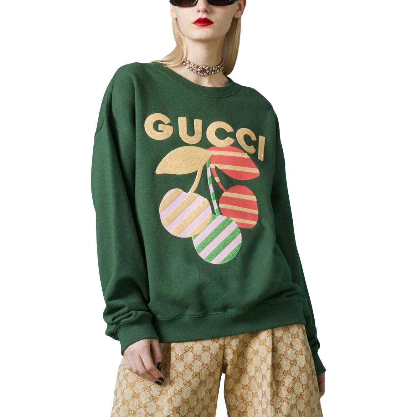 Женское худи Gucci SS23 (зеленое) — фото 3