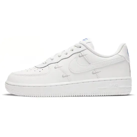 Nike Air Force 1 Force 1 LV8 Ho20 Low Top Skateboard Shoes White Blue Children Aged 3 7 Years Old