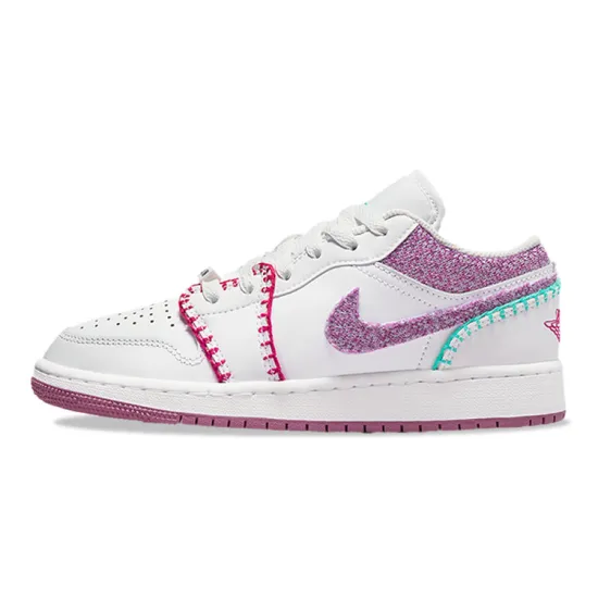 Jordan 1 Low White Light Bordeaux GS