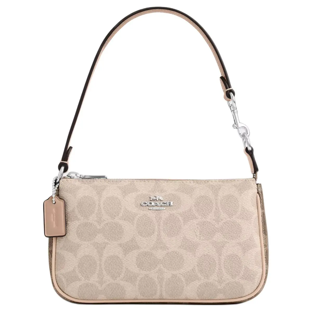 COACH Nolita Coated Canvas Portable Crossbody Bag, Shoulder Bag Small Women's Sand & Gray & Umber Multicolor
