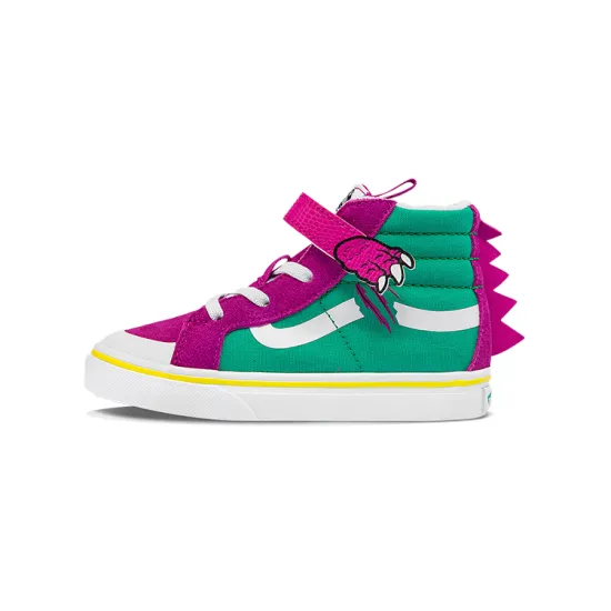 Vans SK8 Anti-Slip Wear-Resistant High-Top Skateboard Shoes Green Red Infant And Toddler