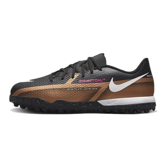 Nike Phantom GT Jr. Academy TF Low Top Grass Kids' Soccer Shoes Black Gold Kids'