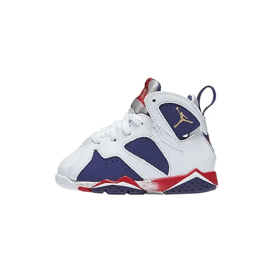 Jordan Air Jordan 7 Sweater High-Top Casual Shoes White Blue Infant And Toddler