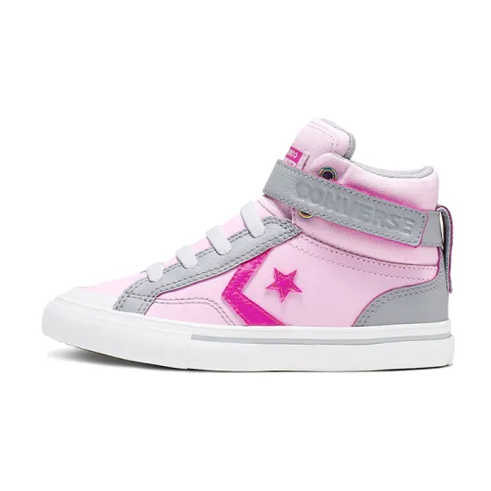 Converse Pro Blaze Strap Pro Blaze Starp Anti-Slip Wear-Resistant High-Top Skateboard Shoes Gray Pink Teenagers