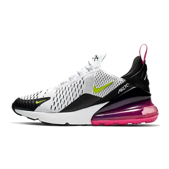 Nike Air Max 270 White Black Laser Fuchsia Volt GS