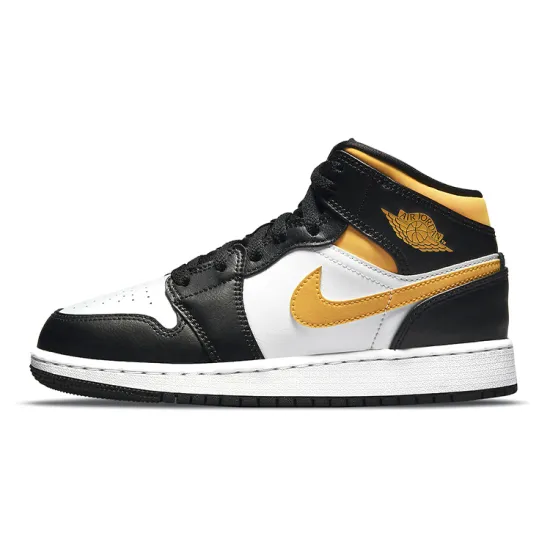 Jordan 1 Mid White Pollen Black GS