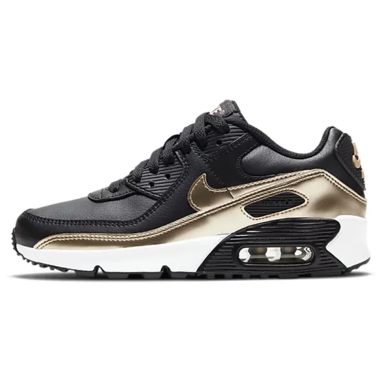 Nike Air Max 90 LTR Black Metallic Gold Star GS