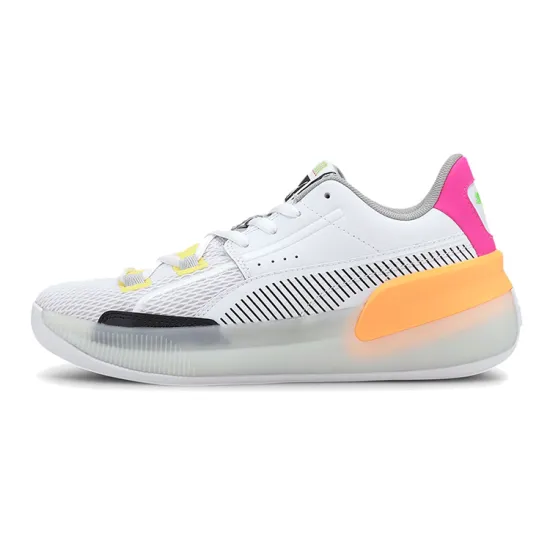 PUMA Clyde Hardwood Slip-Resistant Cushioning Wear-Resistant Mid-Top Children's Basketball Shoes Teenagers