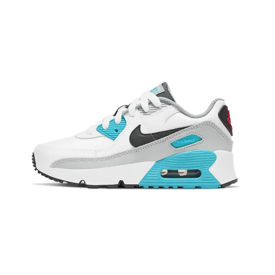 Nike Air Max 90 Kids Lifestyle Shoes White Blue Red Children Aged 3 7 Years Old