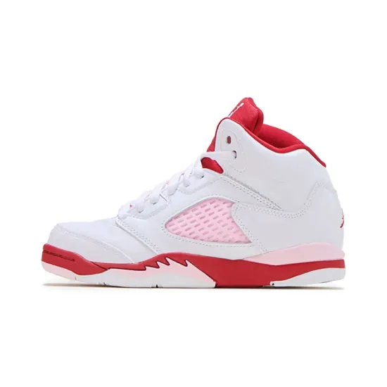 Jordan 5 Retro White Pink Red PS