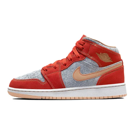 Jordan 1 Mid Denim Red GS