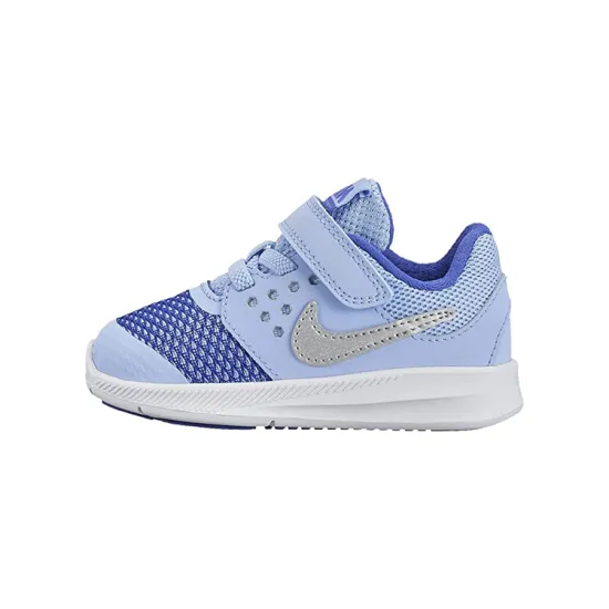 Nike Downshifter 7 Slip Resistant Cushioning Low Top Running Shoes Blue White Infant And Toddler