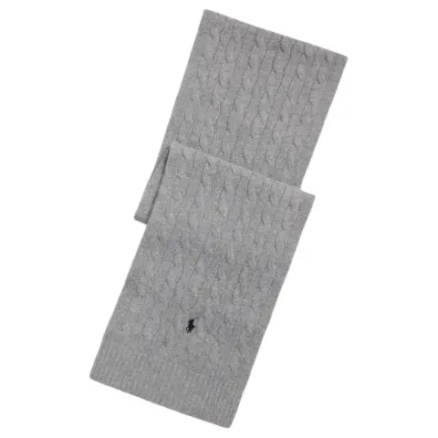 Polo Ralph Lauren Wool, Nylon Knit Scarves Men's Gray