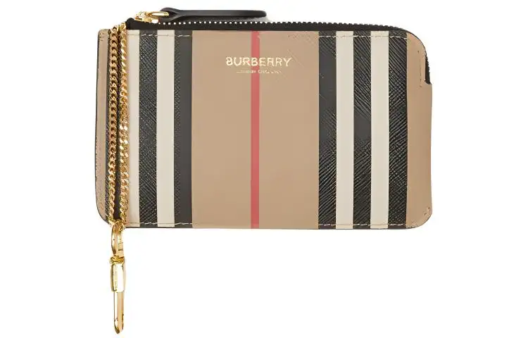 Burberry Eco Friendly Canvas Key Pouch Coin Purse Card Holder Women's Archive Beige