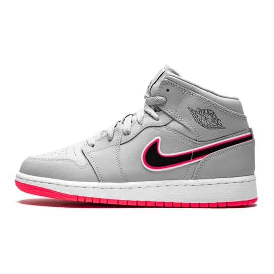 Jordan 1 Mid GS Wolf Grey Pink