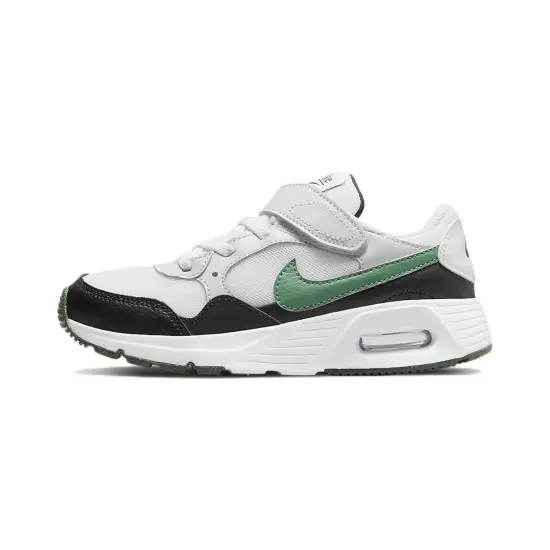 Nike Air Max SC Slip-Resistant Cushioning Wear-Resistant Running Shoes White Green Children Aged 3-7 Years Old
