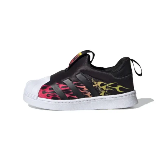 Adidas Originals SUPERSTAR 360 Breathable Low Top Skateboard Shoes Black White Red Infant And Toddler