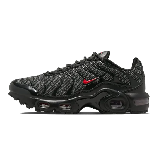 Nike Air Max Plus Black University Red Reflective Silver GS