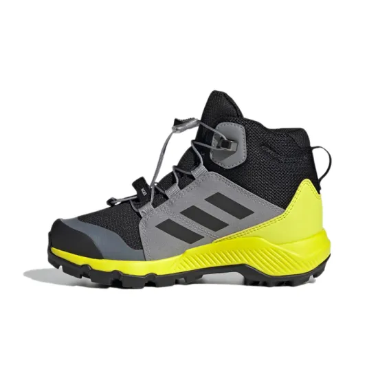 Adidas Terrex Mid GTX Hiking K Wear Resistant High Top Kids' Outdoor Shoes Black Gray Color Kids'