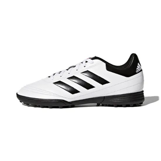 Adidas Goletto VI TF Cushioning Wear-Resistant Low-Top Soccer Shoes Black White Kids'