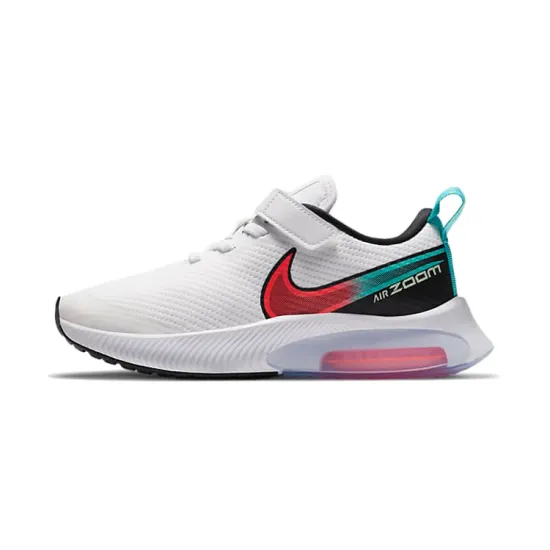 Nike Air Zoom Arcadia Slip Resistant Cushioning Low Top Running Shoes White Red Blue Children Aged 3 7 Years Old