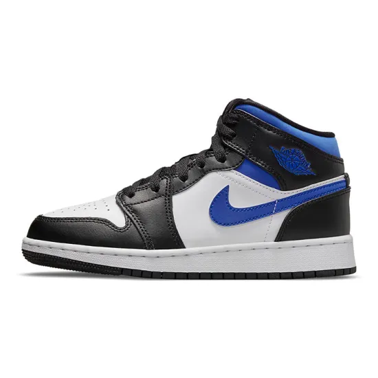 Jordan 1 Mid White Black Racer Blue GS