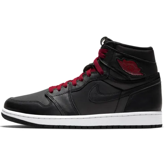 Jordan 1 Retro High Black Satin Gym Red Black GS