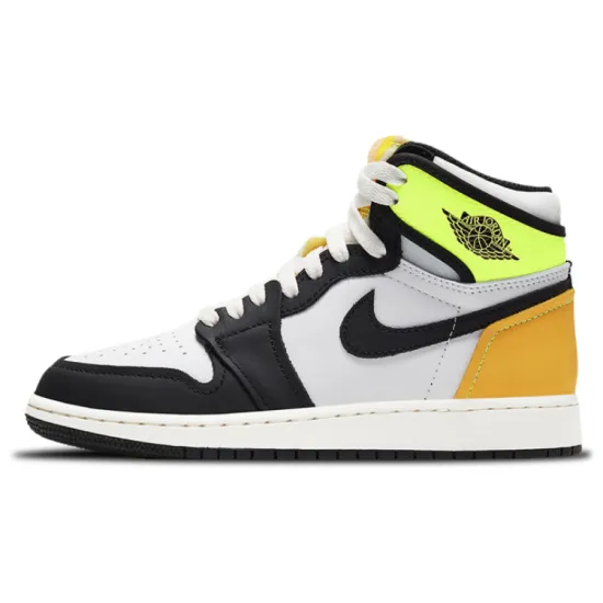 Jordan 1 Retro High White Black Volt University Gold GS