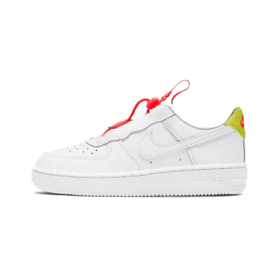 Nike Force 1 Toggle White Bright Crimson PS