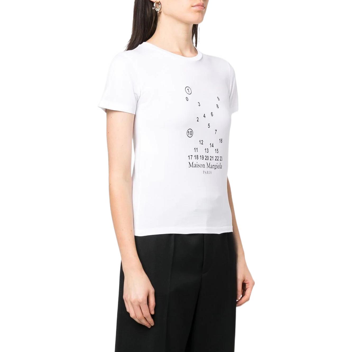 Женская футболка Maison Margiela Numbers (белая) — фото 3