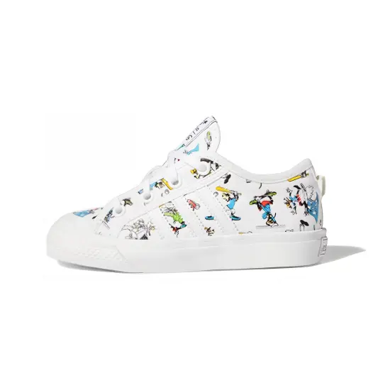Disney x Adidas Originals Sport Goofy Slip Resistant Low Top Skateboard Shoes White Children Aged 3 7 Years Old