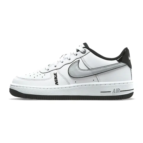 Nike Kids Air Force 1 LV8 'Motocross White Grey Black' Sneakers