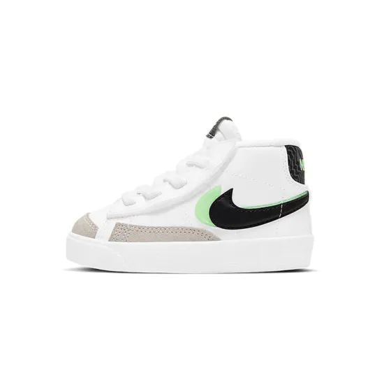 Nike Blazer 77 SE Mid Top Skateboard Shoes Black White Green Infant And Toddler