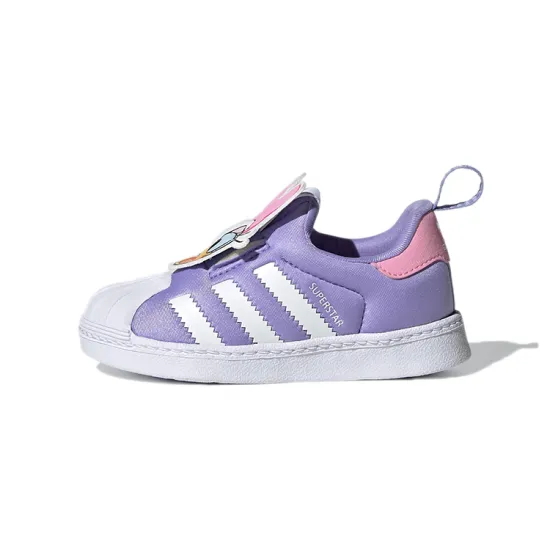 Disney x Adidas Originals SUPERSTAR 360 Abrasion Resistant Low Top Toddler Shoes Purple Infant And Toddler